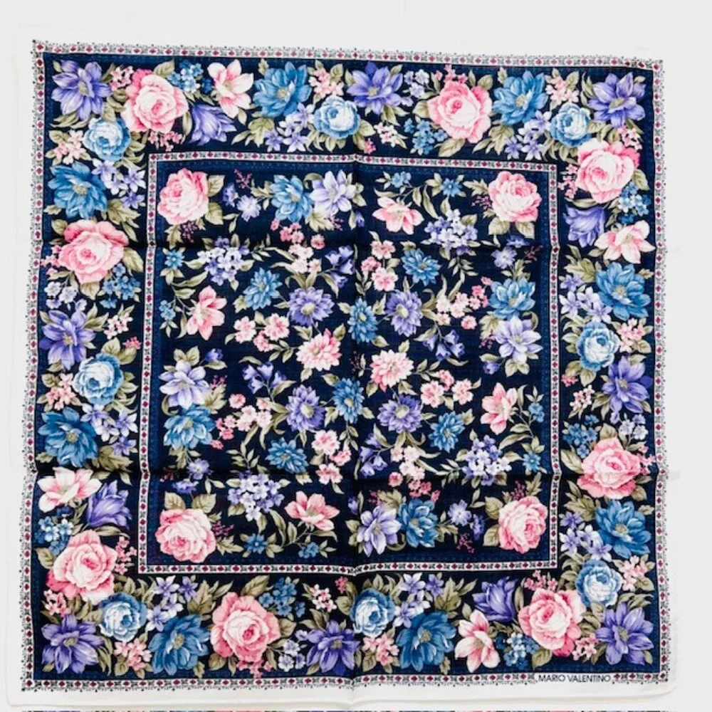 New Mario Valentino Mini Scarf/Handkerchief cotton 17.5